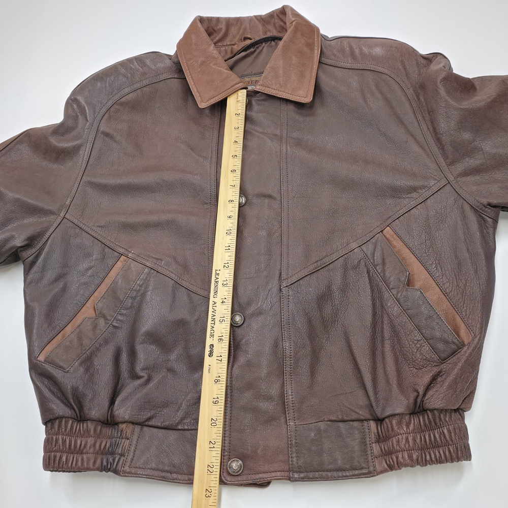 Americana Leather Adventure Bound Flight Jacket Men’s L Brown Travel Wear - Picture 15 of 16